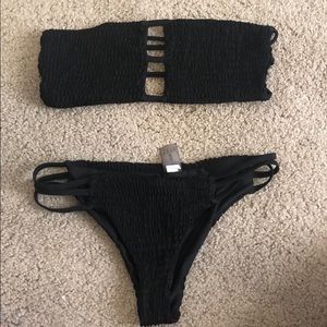 Black ribbed zaful swimsuit